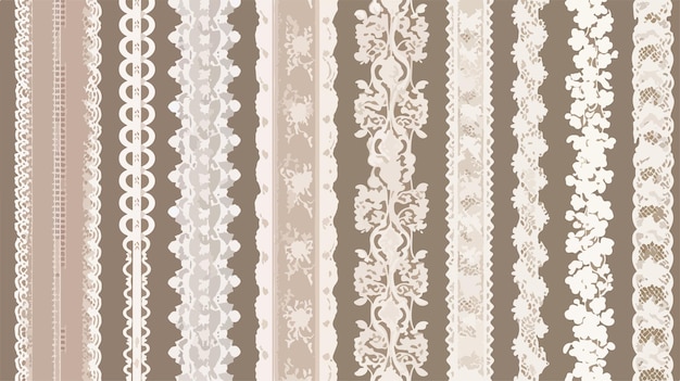 Des motifs vectoriels de bordures de dentelle sans couture verticales