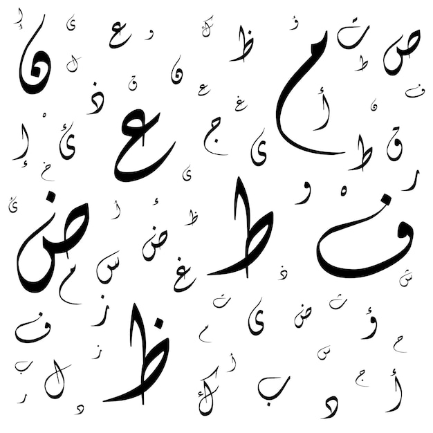 Vecteur les motifs vectoriels sont constitués de lettres de l'alphabet arabe