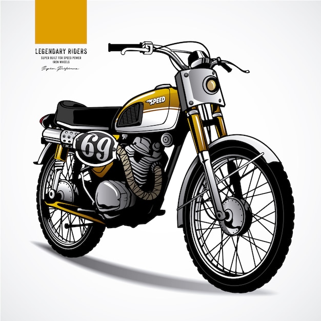 Moto classique jaune