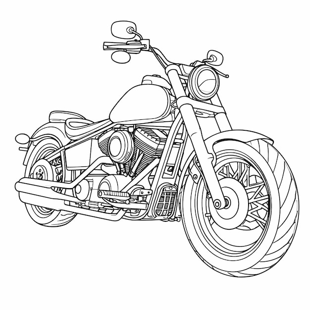 Vecteur une moto dessinée à la main isolée sur un fond blanc