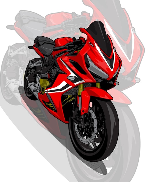 Vecteur une moto rouge avec le mot honda sur le devant.