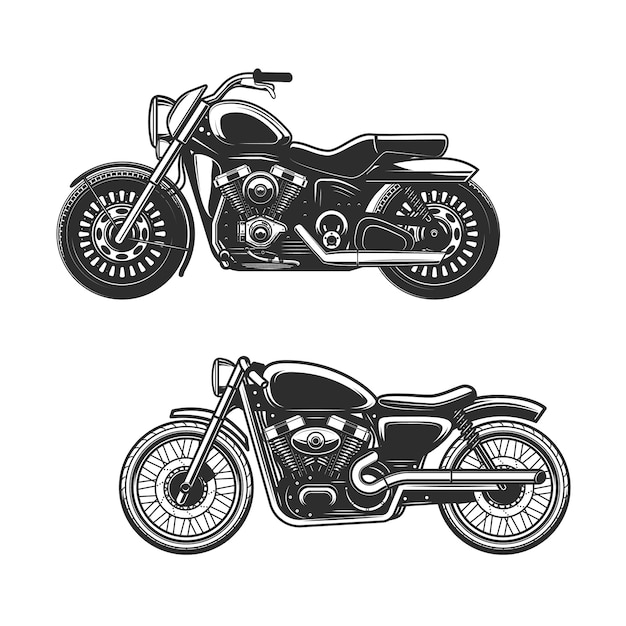 Motos noires et blanches