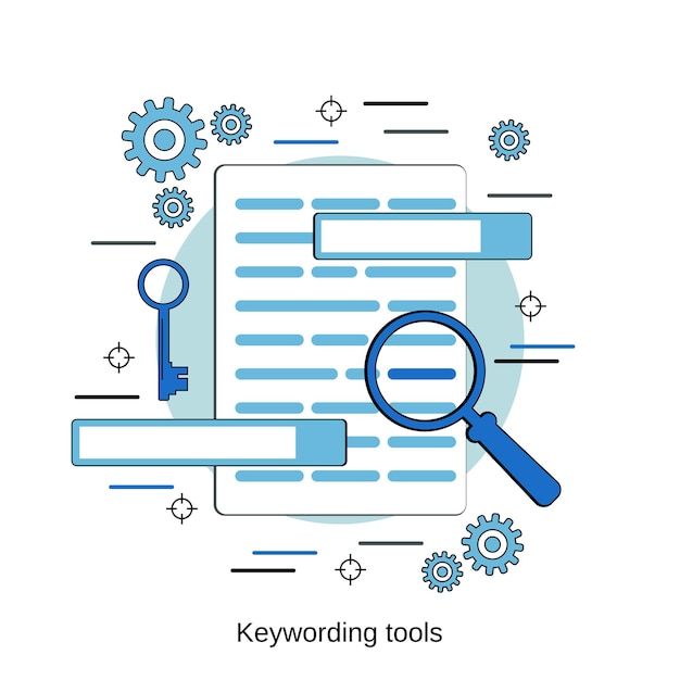 Mots-clés outils design plat style vecteur concept illustration