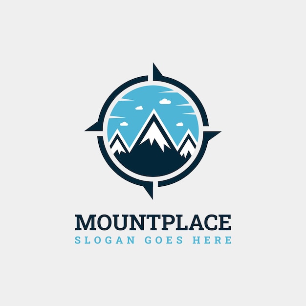 Mount Place Logo Icône De La Boussole Sauvage Logo