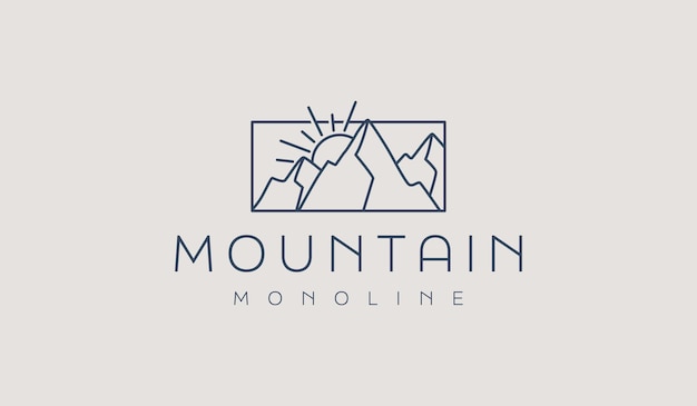 Mountain And Sun Rays Mount Peak Hill Nature Paysage Vue Pour Le Modèle De Logo Adventure Outdoor