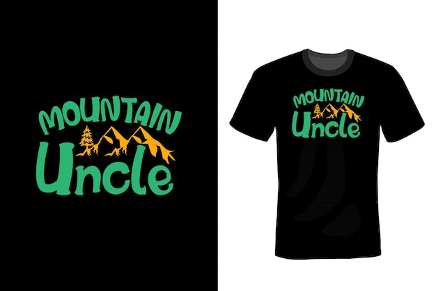 Mountain T shirt design typographie vintage