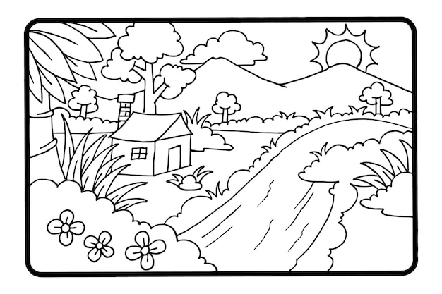 Mountain View Livre De Coloriage Ou Page D'éducation Pour Les Enfants