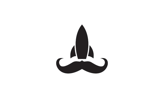 Moustache Avec Fusée Logo Vecteur Symbole Icône Design Illustration Graphique