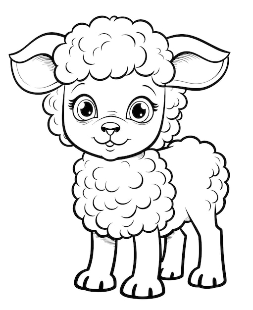Vecteur moutons dessin animé animal griffon dessin à colorier isolé sur blanc