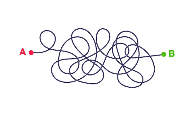 Un moyen simple et complexe du début à l'idée Chaos simplifiant la résolution de problèmes et la solution commerciale