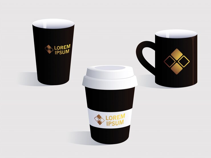 Vecteur mug personnel, marque d'identité sur blanc