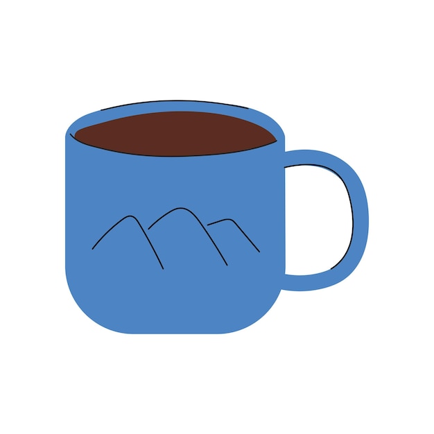 Mug vecteur plat Illustration matériel de Camping