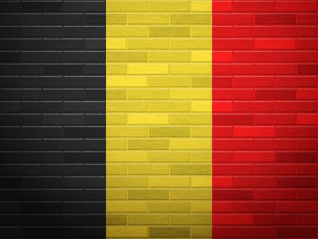 Mur De Briques Drapeau Belgique