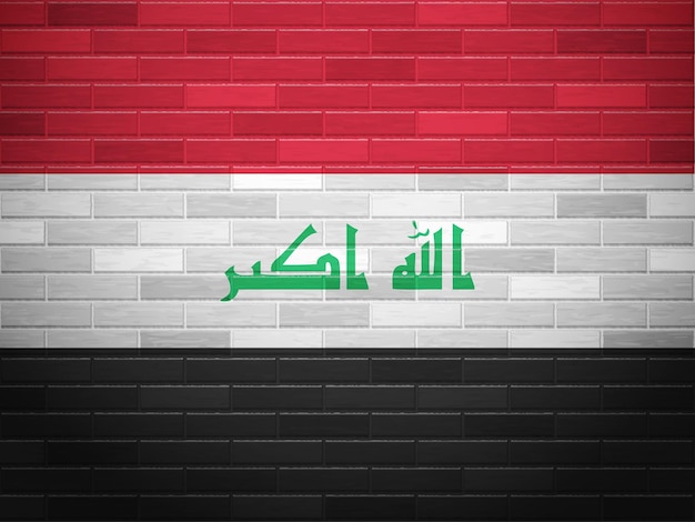 Mur De Briques Drapeau Irak