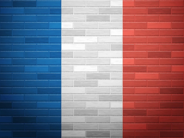 Mur De Briques France Drapeau