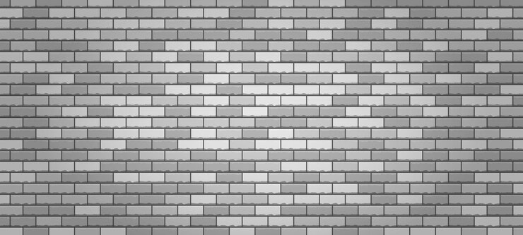 Mur de briques vectorielles réalistes jeu de fond sans couture de maçonnerie texturée blanche