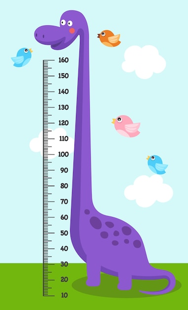 Vecteur mur de compteur avec illustration de dinosaure