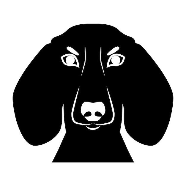 Vecteur le museau d'un logo de chien dachshund