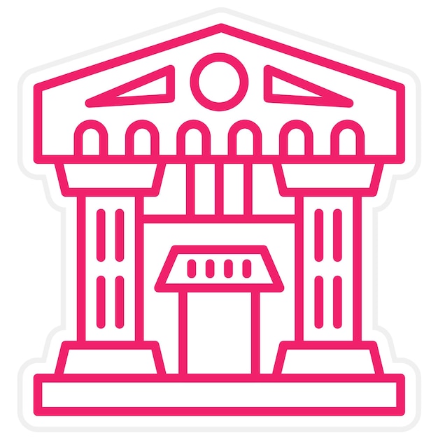Le musée d'architecture Vector Design Icon Style