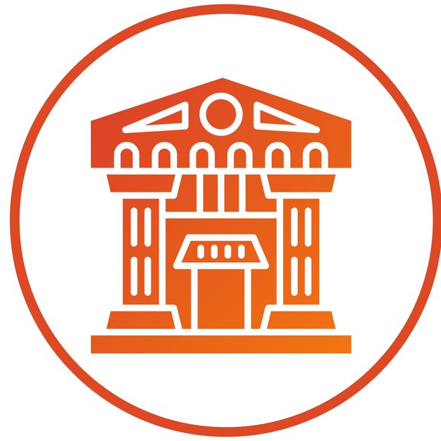 Le musée d'architecture Vector Design Icon Style