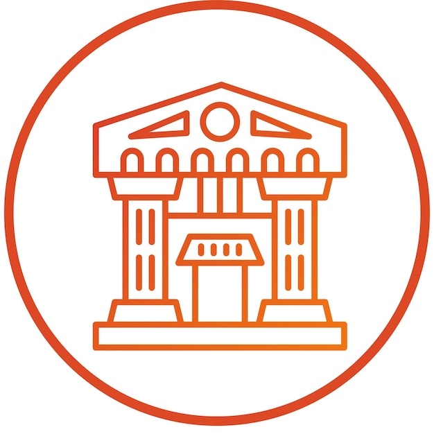Le musée d'architecture Vector Design Icon Style