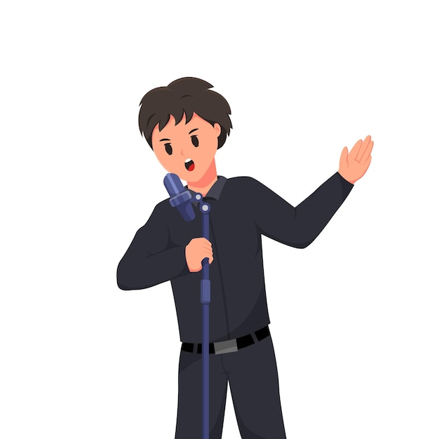 musicien, homme, caractère, conception, illustration