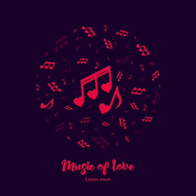 Musique d&#39;amour. Illustration pour la Saint Valentin