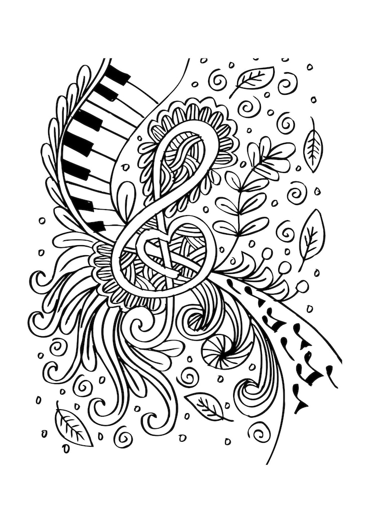 Vecteur musique doodles illustration vectorielle dessinée à la main