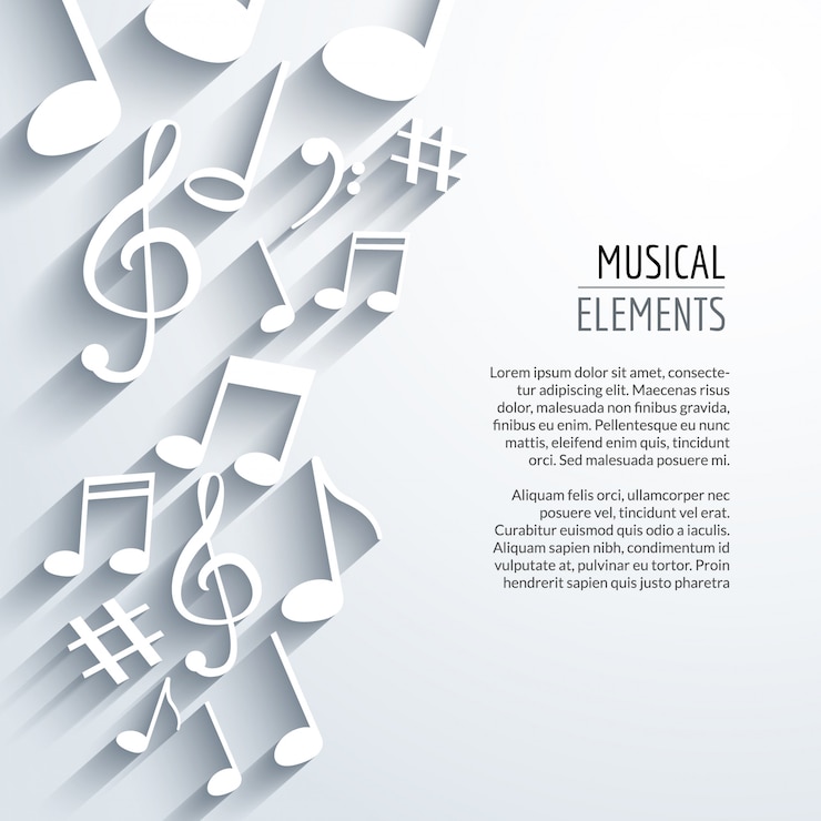 musique de fond abstrait avec des notes avec des ombres