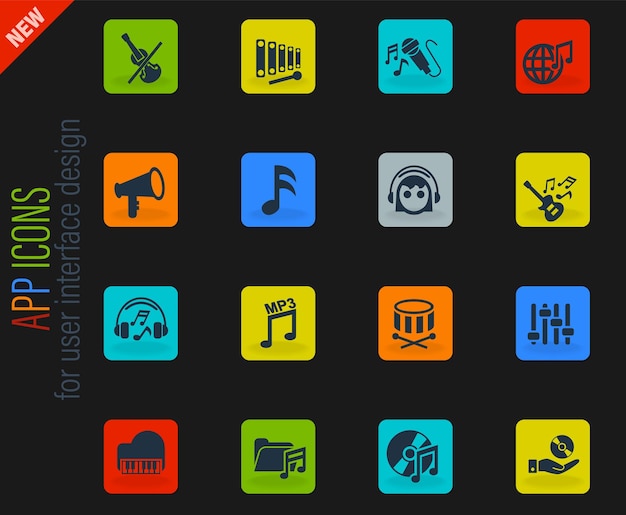 Musique icon set