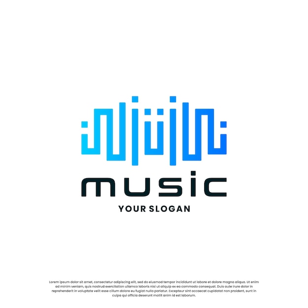 Musique D'impulsion Avec La Lettre U Logo Design égaliseur Icône Logo Musique Inspiration