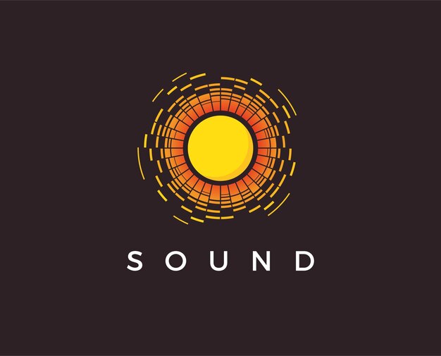 Musique Logo Concept Onde Sonore Technologie Audio Forme Abstraite