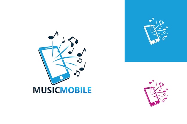 Musique Mobile Logo Template Design Vecteur, Emblème, Design Concept, Symbole Créatif, Icône