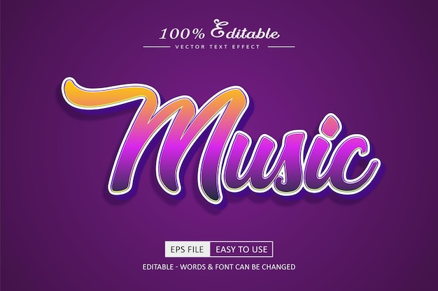Musique style de texte typograohy moderne