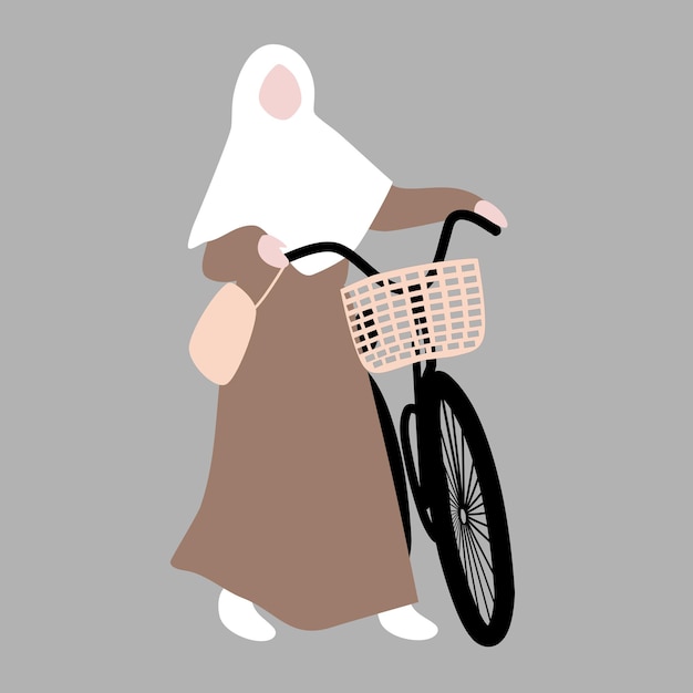 Muslimah avec vélo