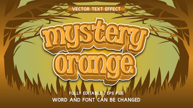 Vecteur mystère effet de texte orange halloween régal octobre horreur