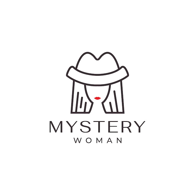 Mystère Face à La Beauté Des Femmes Avec La Création De Logo Moderne De Chapeau