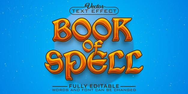 Mystery Book of Spell Vector Modèle d'effet de texte modifiable