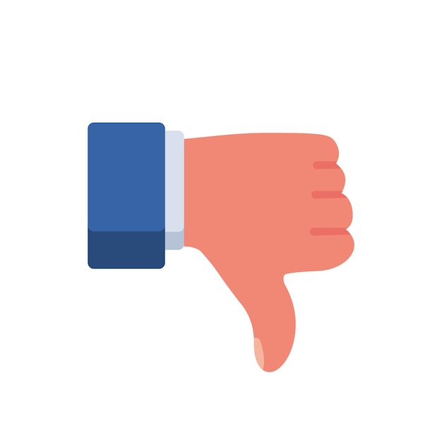 N'aime pas l'icône colorée Symbole du pouce vers le bas Illustration vectorielle style design plat Isolé sur fond blanc Pour les applications Web et Internet