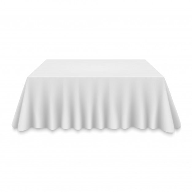 Nappe vide sur la table isolée