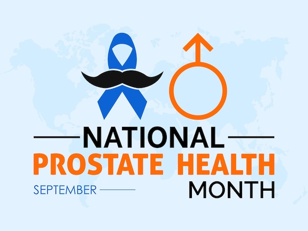 Vecteur national prostate health month raises awareness education and support for lifelong wellness men's wellbeing vector illustration banner template
