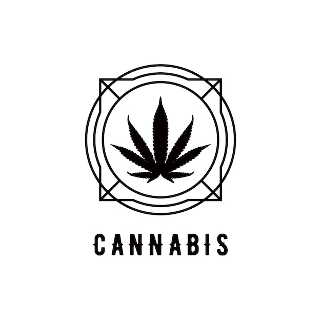 Nature Cannabis Cbd Phytothérapie Signe Pour Une Vie Saine Logo Design Emblème Autocollant Badge