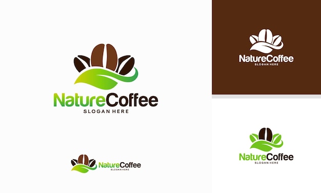 Nature Coffee Logo Conçoit Le Vecteur De Concept, Symbole Eco Bean Coffee