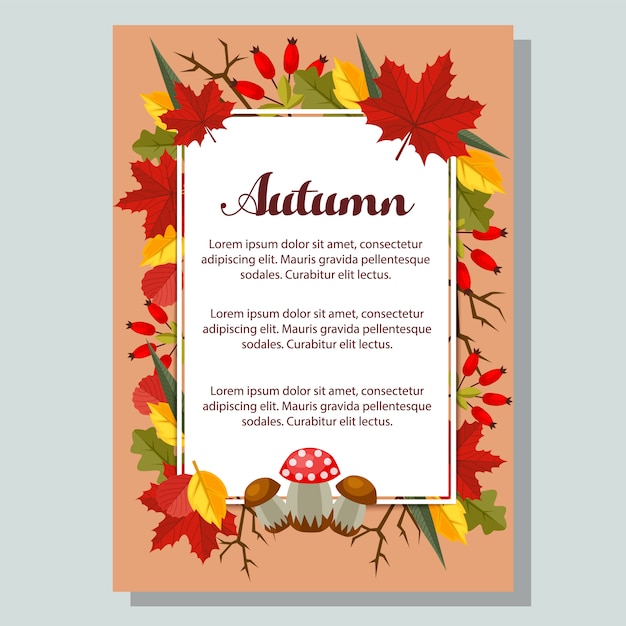 Nature Et Feuilles Plates Fond D'automne