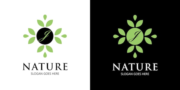 Nature avec lettre J Logo Design