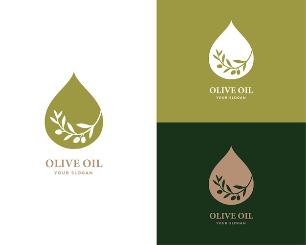 Nature de logo d'huile d'olive