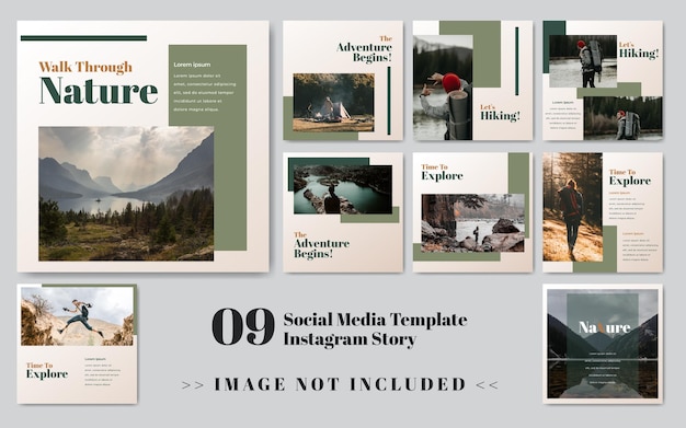 Nature Modèle de médias sociaux Instagram Post