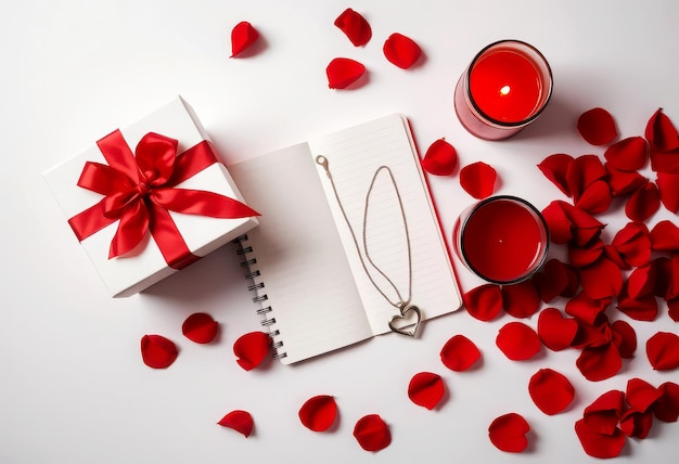La nature morte romantique du jour de la Saint-Valentin