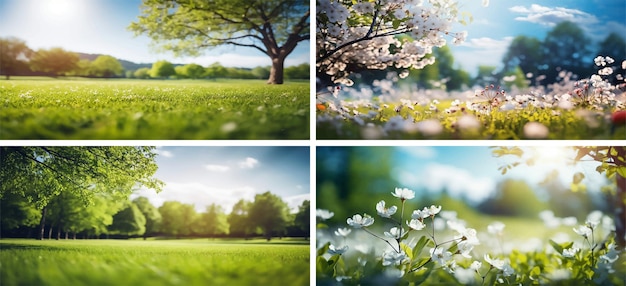 Nature Printemps Saisonnier été Beauté Verte Paysage Fleurs Plantes Ciel Prairie Arrière-plan