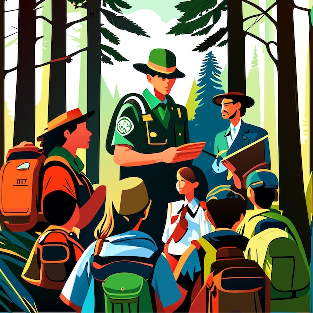 Nature's Lessons Park Ranger éduque Les étudiants
